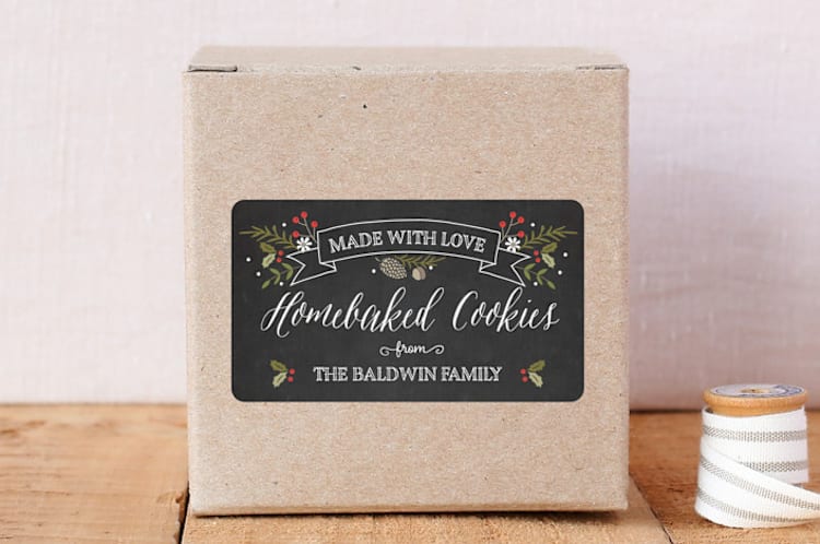 "Homebaked With Love" - Custom Stickers in Chalkboard by Nam Bourassa - Front