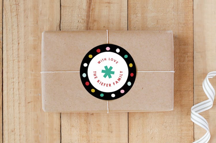 "Papercut Holiday" - Custom Stickers in Snow by Ampersand Design Studio - Front