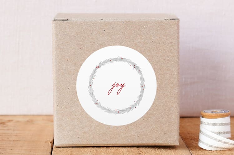 "Watercolor Gingham" - Custom Stickers in Cloudy Grey by Tessa Blackham - Front