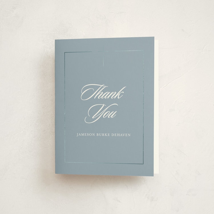 "Covenant" - Foil-Pressed Confirmation Thank You Cards in Bluebell by Jessica Williams - Front