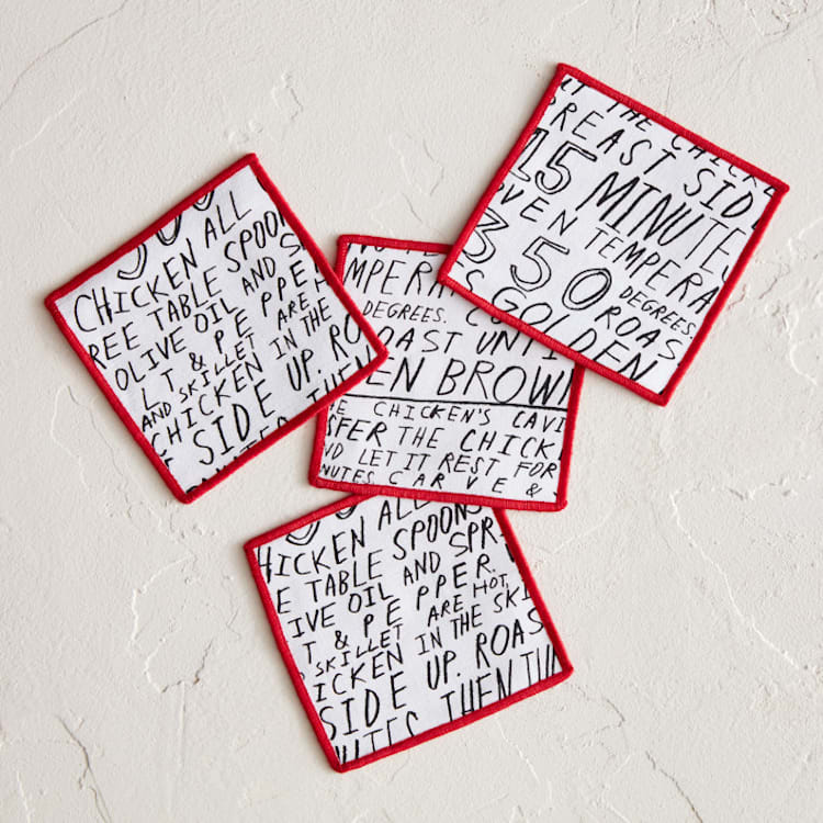 "Roast Chicken" - Coasters in Paper by Elliot Stokes - Coasters, Set of 4