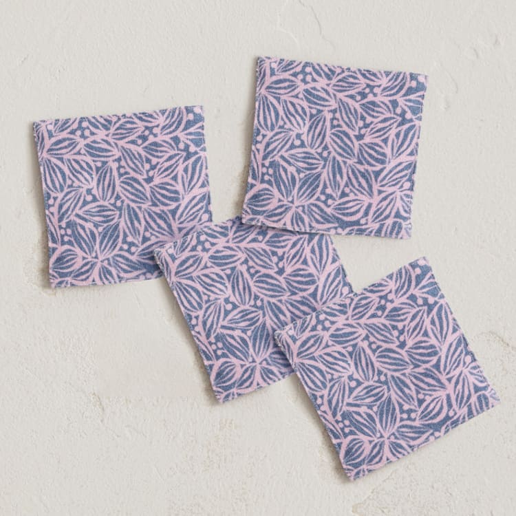 "Morning in the garden" - Coasters in Peony by Magdalena Kucova - Coasters, Set of 4