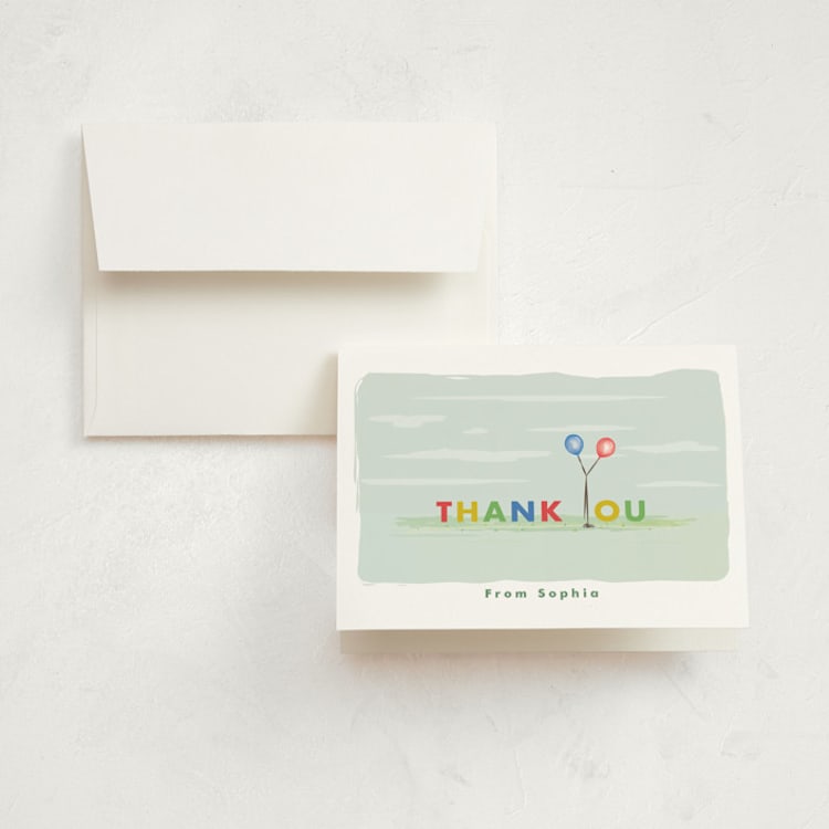 "Park Party" - Children's Birthday Party Thank You Cards in Carnival by Tatiana Nogueiras - Front