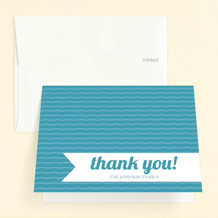 "12 Months" - Children's Birthday Party Thank You Cards in Light Slate by Katie Speelman - Front