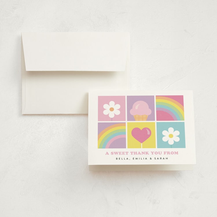 "Sweet Party" - Children's Birthday Party Thank You Cards in Cupcake by Maria Alou - Front