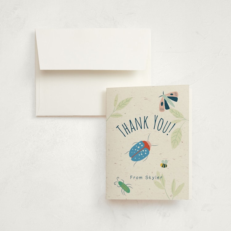 "Buzzing Birthday" - Children's Birthday Party Thank You Cards in Dragonfly by Kiersten Garner - Front