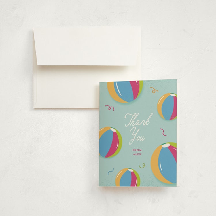 "Make a Splash!" - Children's Birthday Party Thank You Cards in Fruit Punch by Sarah Hawkins Designs - Front