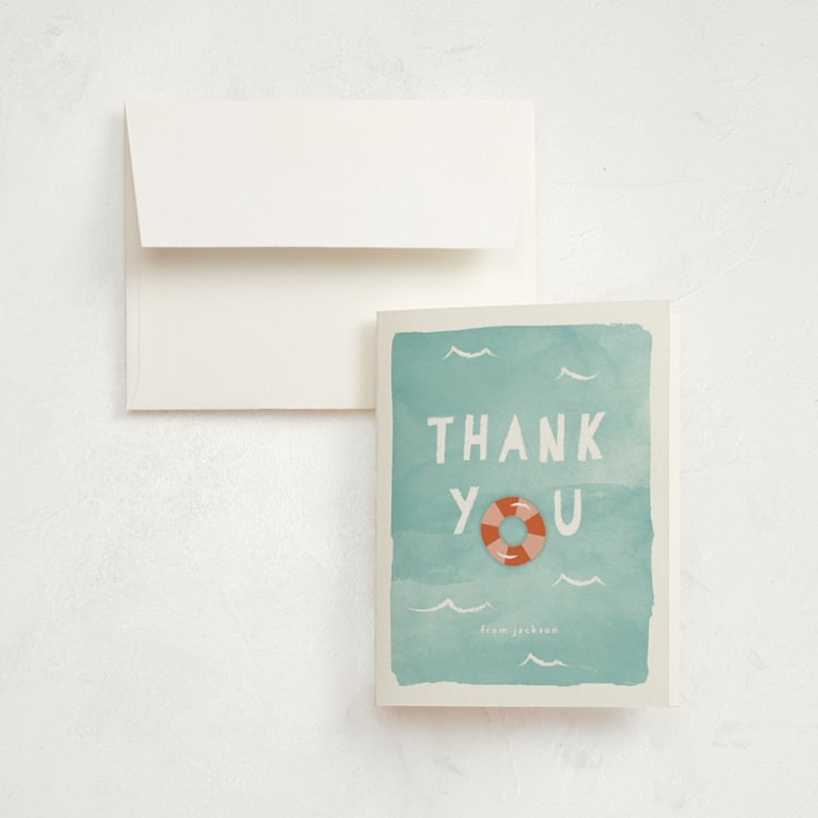 "Pool Party" - Children's Birthday Party Thank You Cards in Palm Springs by Robert and Stella - Front