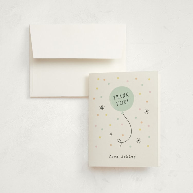 "Details details" - Children's Birthday Party Thank You Cards in Cotton Candy by Jennifer Wick - Front