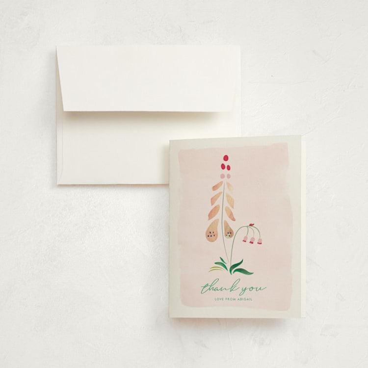 "Number One Bug" - Children's Birthday Party Thank You Cards in Jade by Eve Schultz - Front