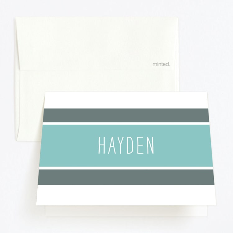 "Photo Big One" - Children's Birthday Party Thank You Cards in Aqua by Katherine Moynagh - Front