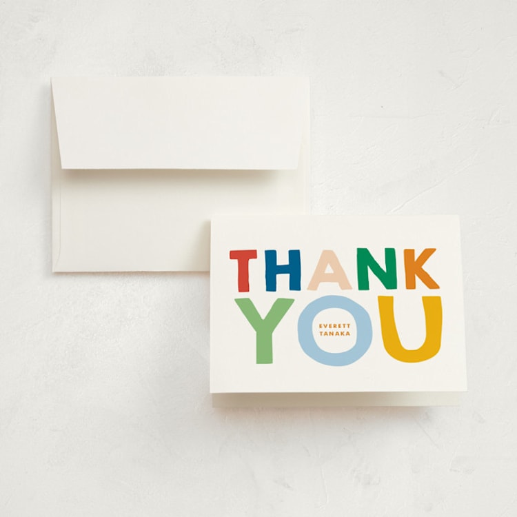 "This Guy" - Children's Birthday Party Thank You Cards in Spectrum by Baumbirdy - Front