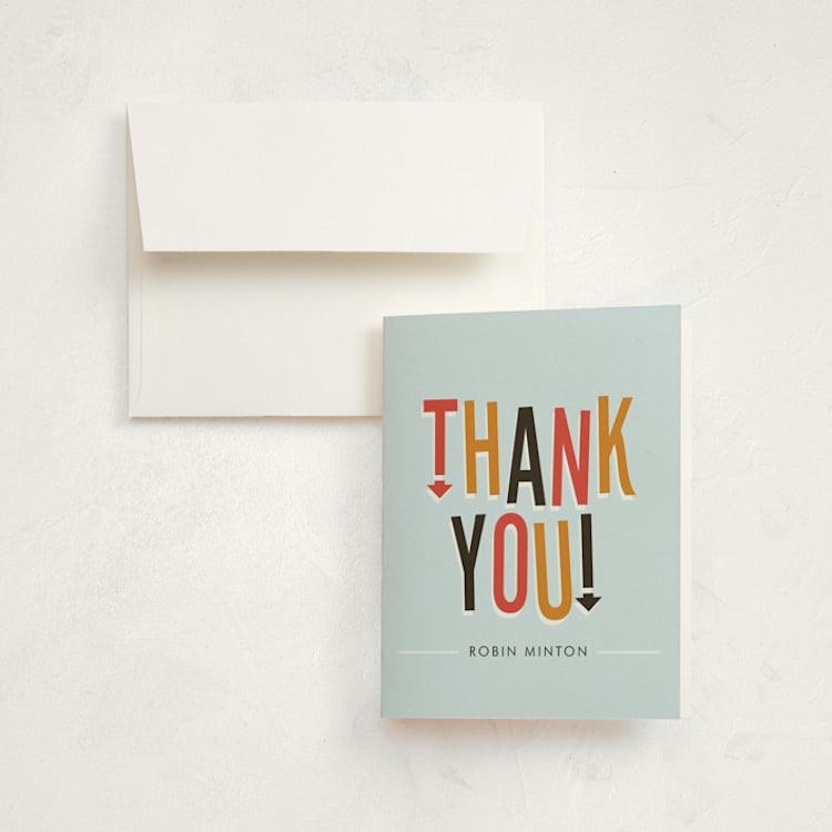 "Jump House" - Children's Birthday Party Thank You Cards in Sky by Ellis - Front