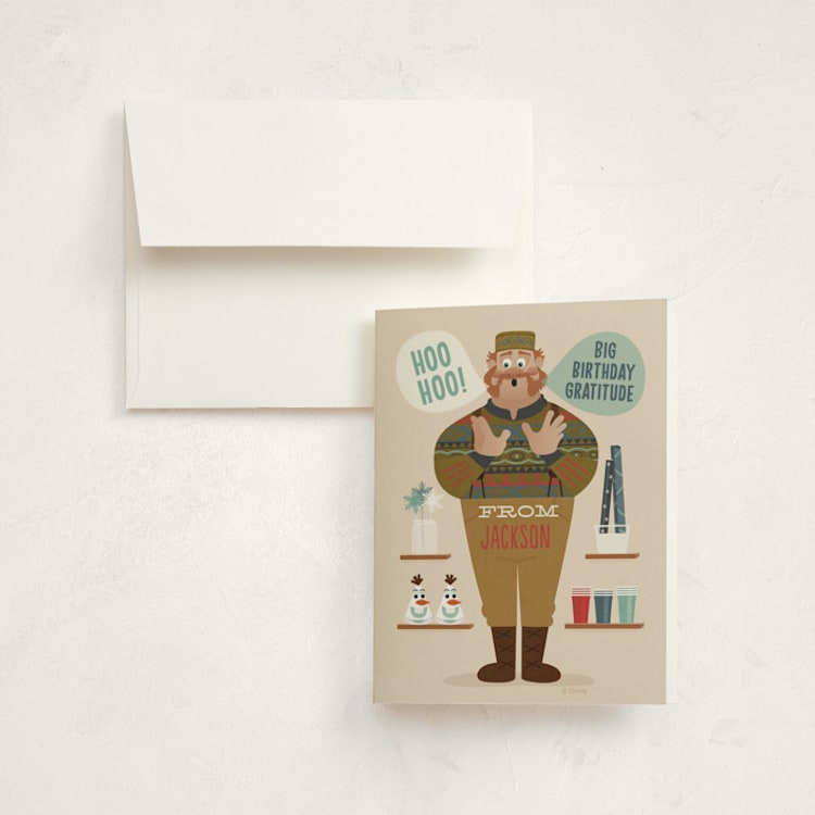 "Disney's Frozen Big Birthday Blowout" - Children's Birthday Party Thank You Cards in Birch by Erica Krystek - Front