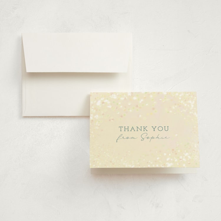 "Disney's Tinkerbell Fairy Dust" - Children's Birthday Party Thank You Cards in Pixie by Heather Cairl - Front