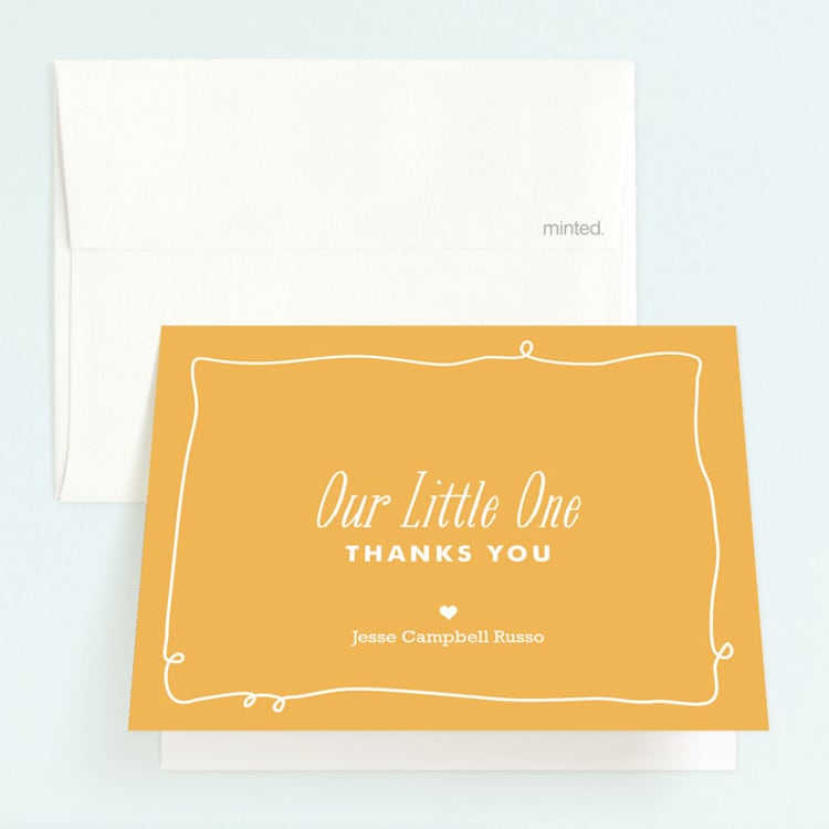 "Little One" - Children's Birthday Party Thank You Cards in Snow by sweet street gals - Front