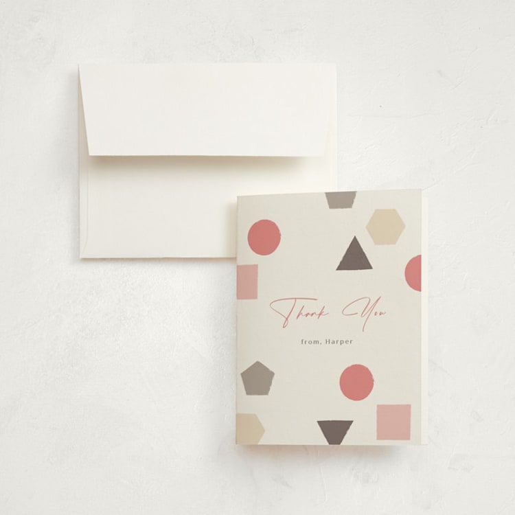 "Polaroid Big Number 1" - Children's Birthday Party Thank You Cards in Peony by fatfatin - Front