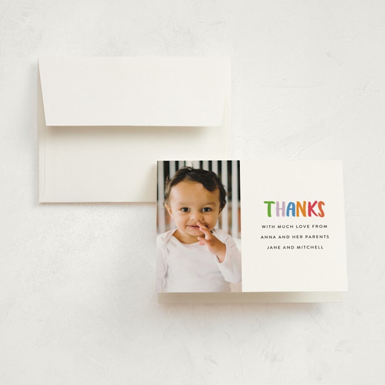 "Confetti Sprinkle" - Children's Birthday Party Thank You Cards in Gumdrops by Up Up Creative - Front
