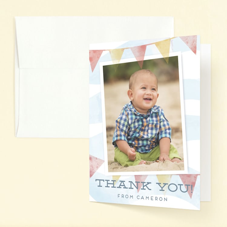 "shore-n-sandcastles" - Children's Birthday Party Thank You Cards in Seashore by silverscreen studio - Front