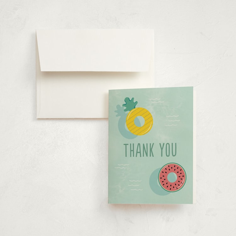 "Splish Splash" - Children's Birthday Party Thank You Cards in Pineapple by Annie Holmquist - Front