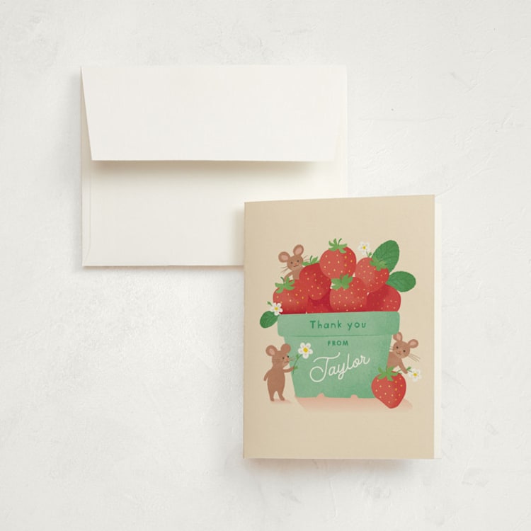 "Berry special" - Children's Birthday Party Thank You Cards in Vanilla by Jennifer Wick - Front