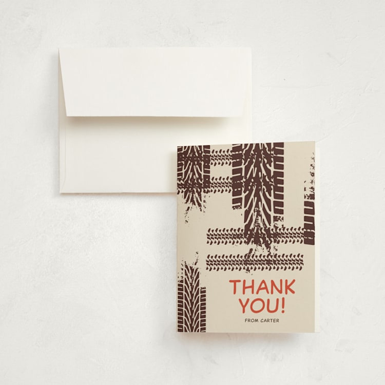 "Digging" - Children's Birthday Party Thank You Cards in Dirt by Megan Cash - Front