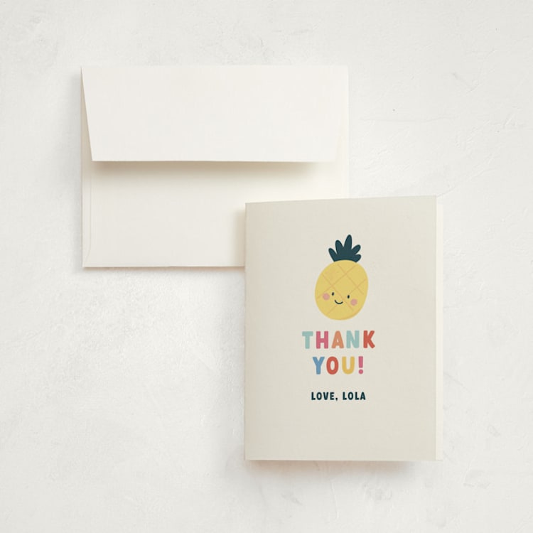 "Fruit Salad" - Children's Birthday Party Thank You Cards in Fruit Punch by peetie design - Front