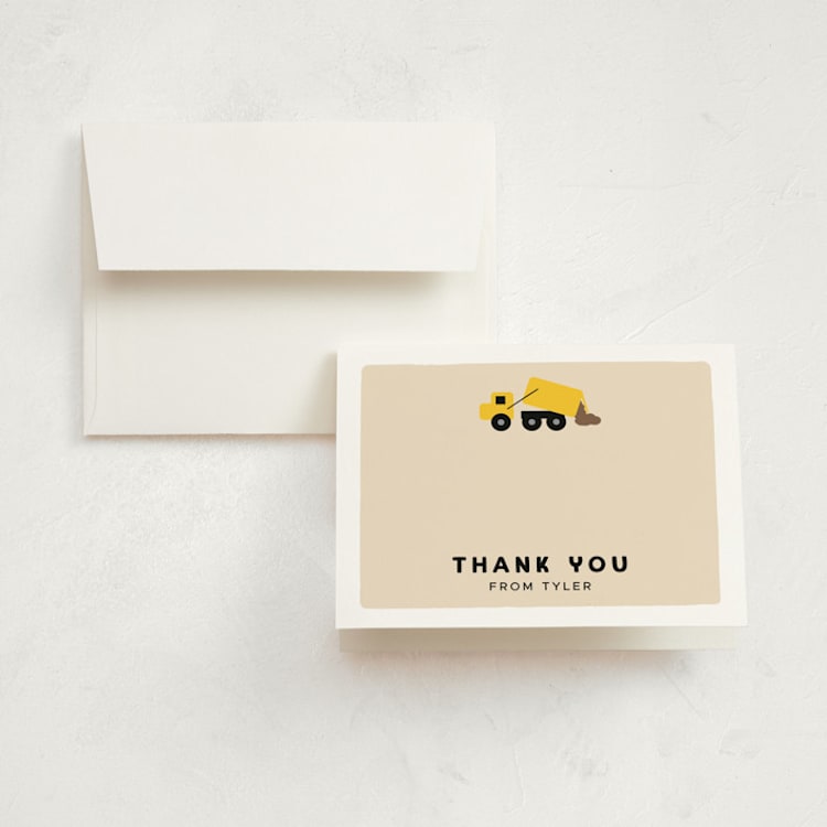 "party zone" - Children's Birthday Party Thank You Cards in Lemon Drop by Nicole Senecal - Front