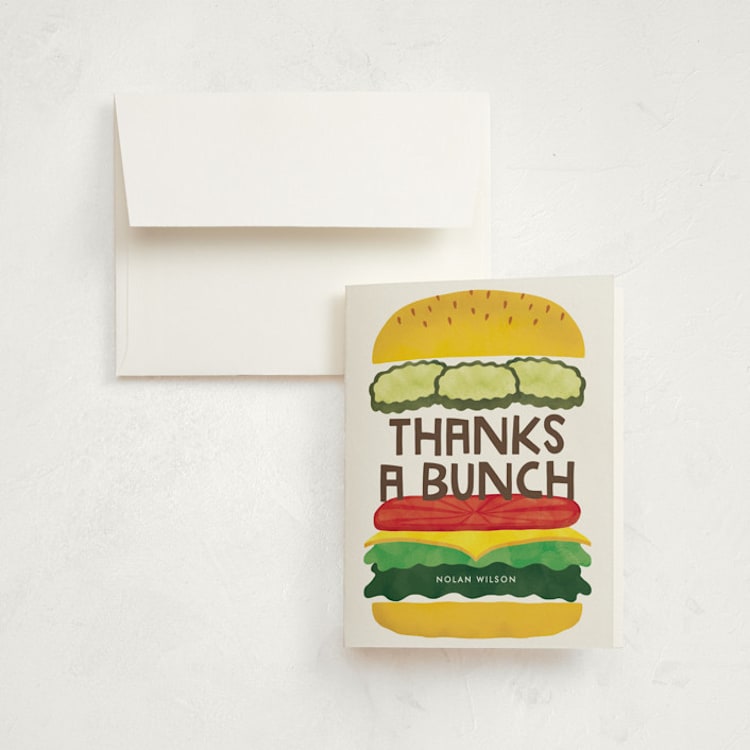 "Birthday Burger" - Children's Birthday Party Thank You Cards in Classic by Lehan Veenker - Front