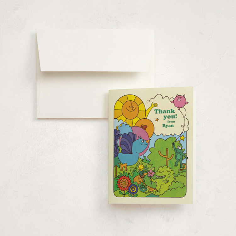 "Birthday Groove" - Children's Birthday Party Thank You Cards in Summer by Morgan Ramberg - Front