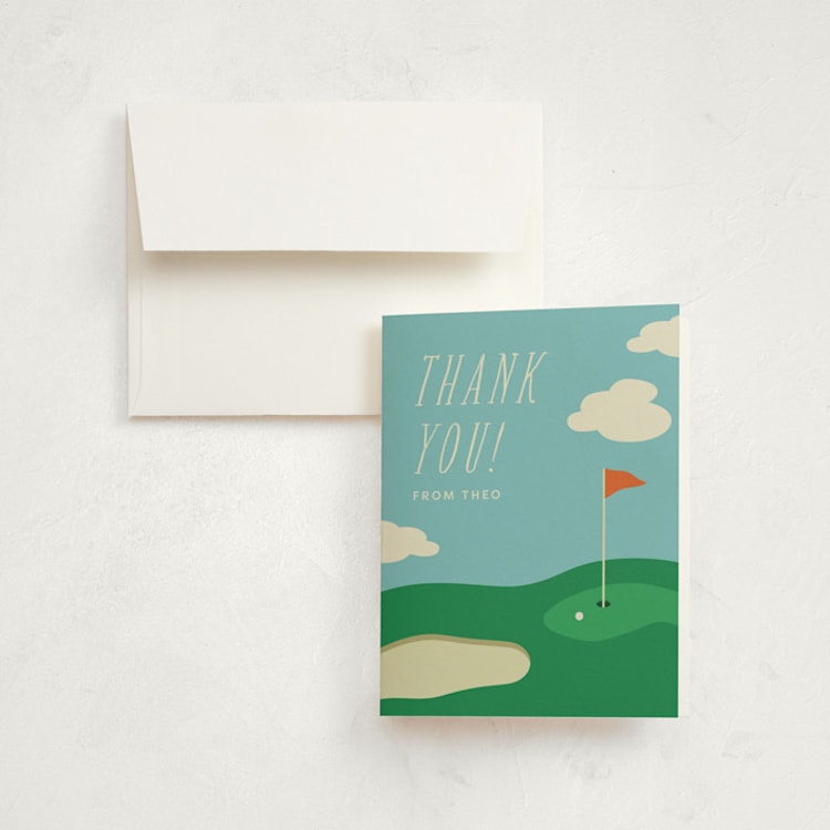 "happy birdie" - Children's Birthday Party Thank You Cards in Emerald by Ellen Schlegelmilch - Front