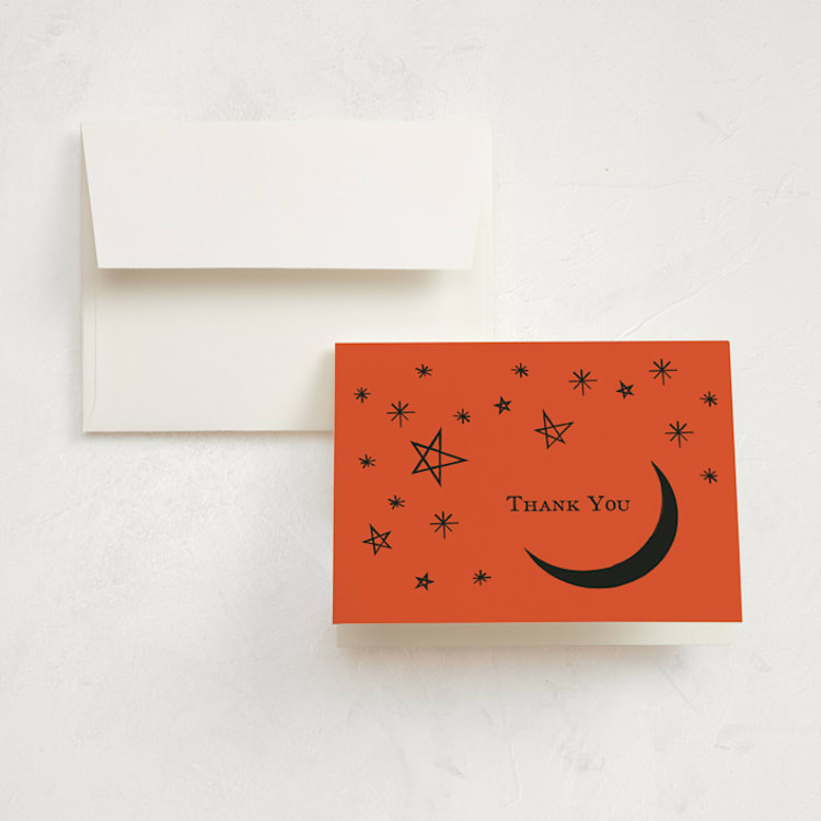 "Spooky Bat" - Children's Birthday Party Thank You Cards in Hibiscus by Ani Somi - Front