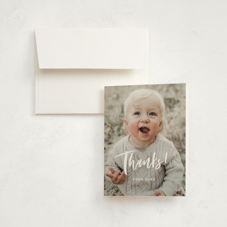"Hats Off" - Children's Birthday Party Thank You Cards in Sugar by Christie Garcia - Front