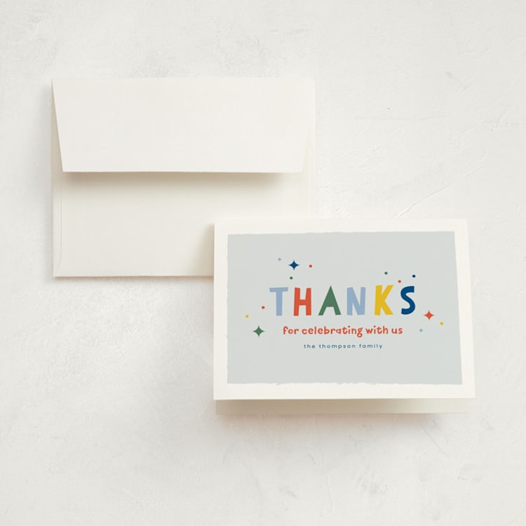 "One is So Fun" - Children's Birthday Party Thank You Cards in Dino by Ashlee Townsend - Front