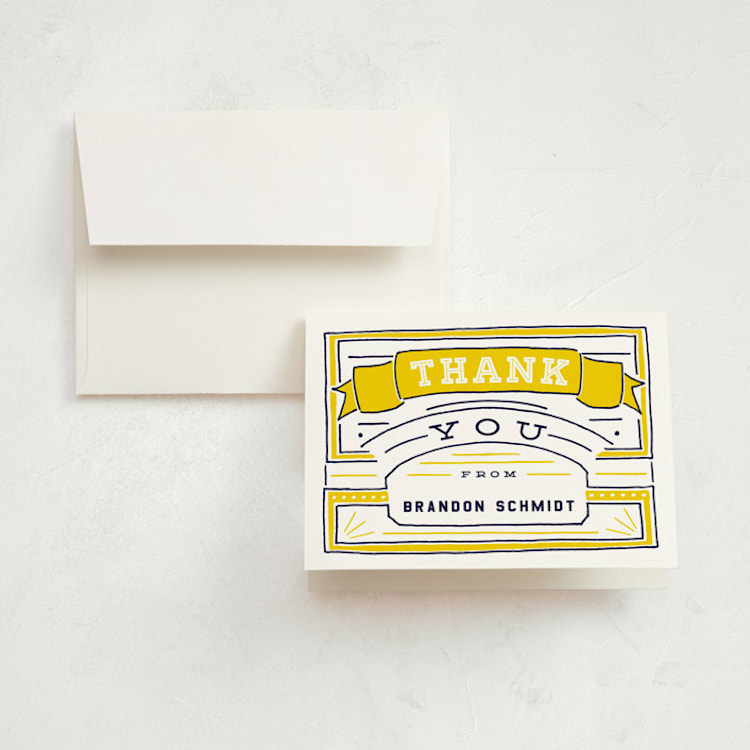 "MVP Collectors Card" - Children's Birthday Party Thank You Cards in School Bus by Shiny Penny Studio - Front