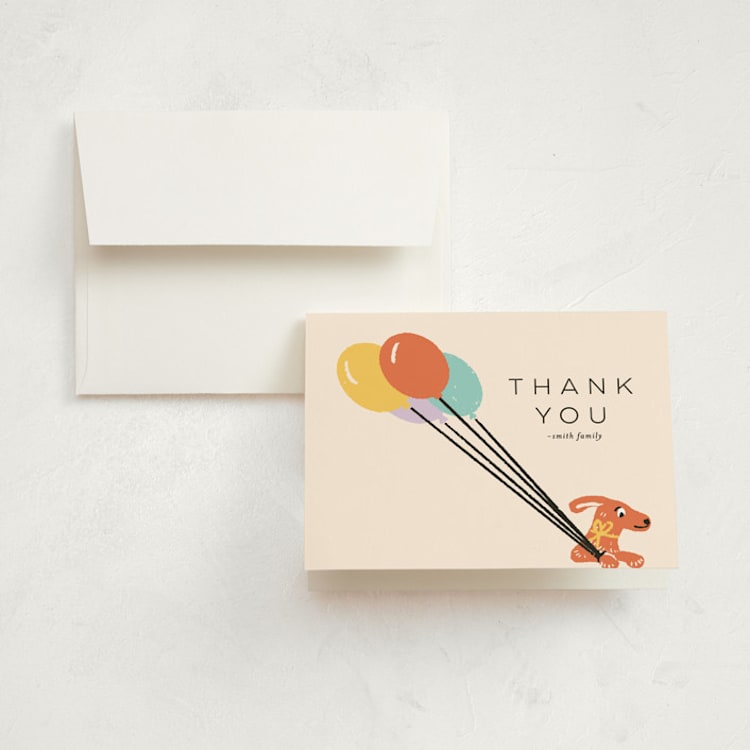 "Birthday Bus" - Children's Birthday Party Thank You Cards in Sour Apple by Shiny Penny Studio - Front