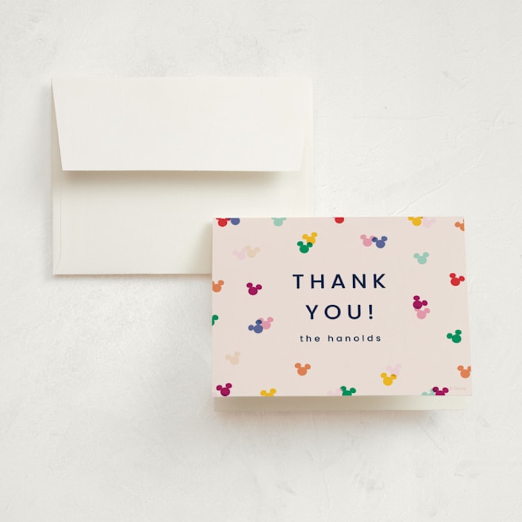 "Disney's Mickey Confetti" - Children's Birthday Party Thank You Cards in Bold by Ellen Schlegelmilch - Front