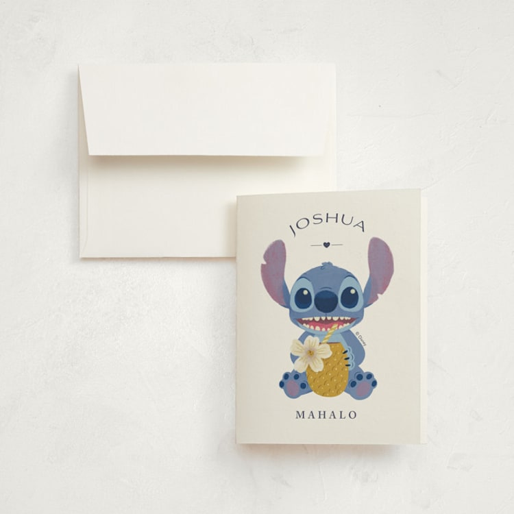 "Disney Keiki Cake" - Children's Birthday Party Thank You Cards in Coconut by Griffinbell Paper Co. - Front
