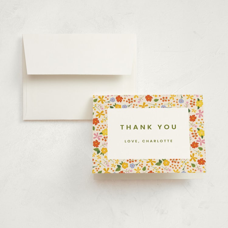 "little wildflower" - Children's Birthday Party Thank You Cards in Vibrant by Ellen Schlegelmilch - Front
