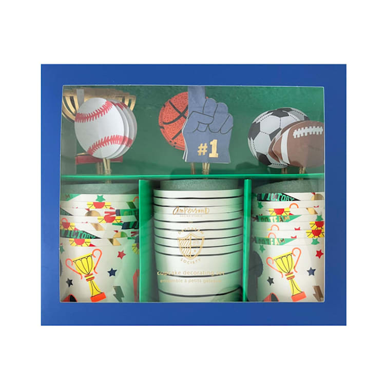 "Good Sport Cupcake Decorating Set" - Party Baking Cups in multicolor by Jollity and Co