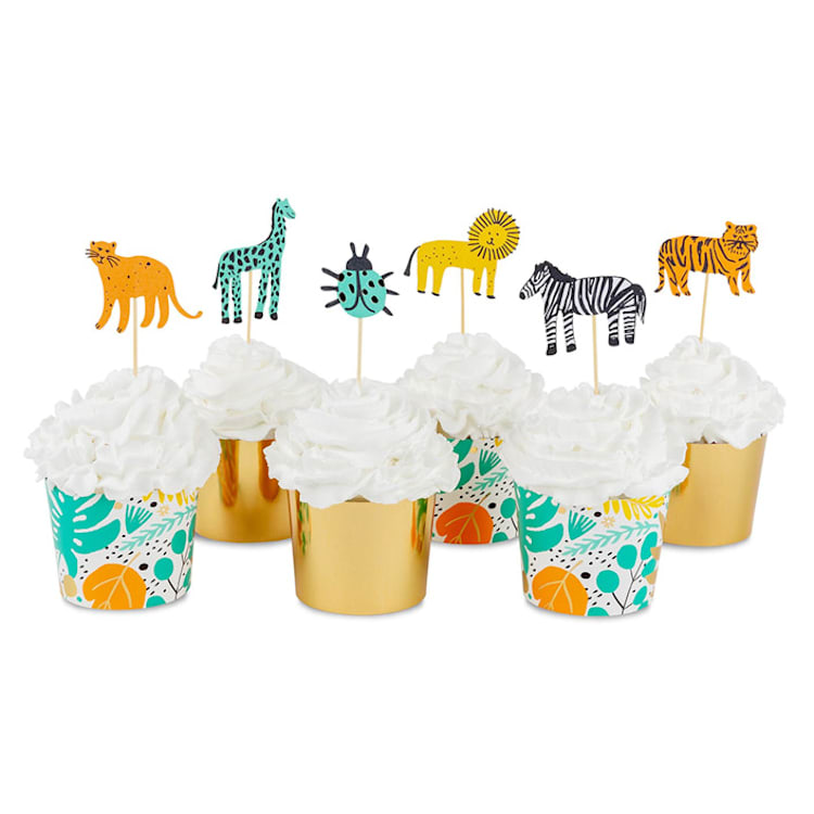 "Into the Wild Cupcake Decorating Set" - Party Baking Cups in multicolor by Jollity and Co