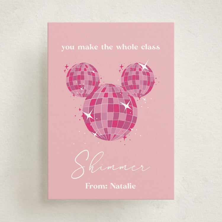 "Disney's Mickey Mouse Shimmer" - Classroom Valentines in Peony by CDesignbychen - Front
