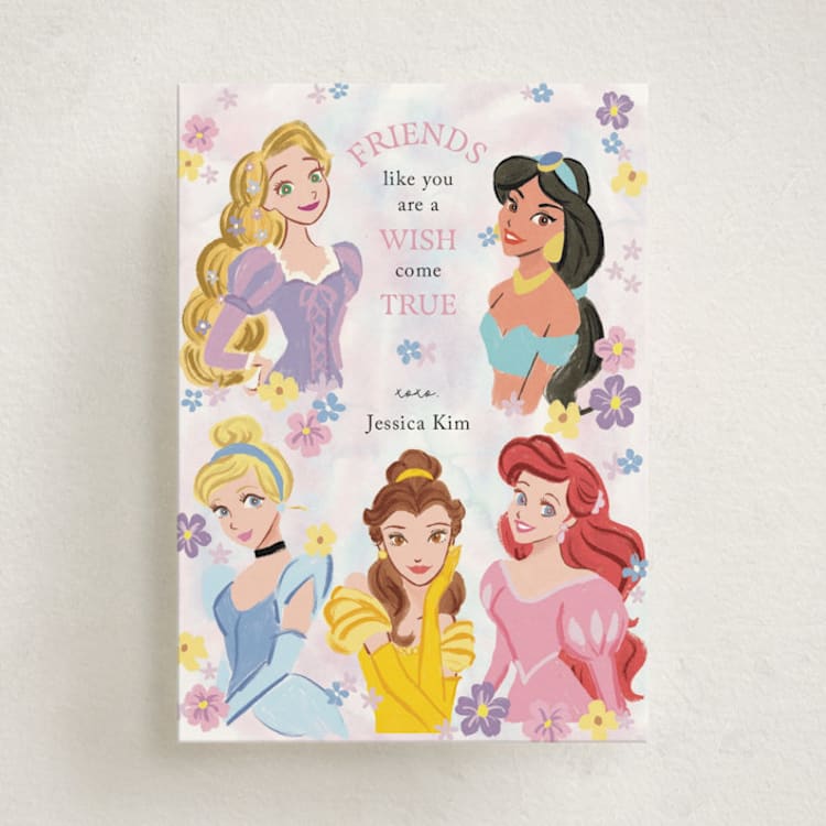 "Disney's Princess Portrait" - Classroom Valentines in Cotton Candy by Cass Loh - Front