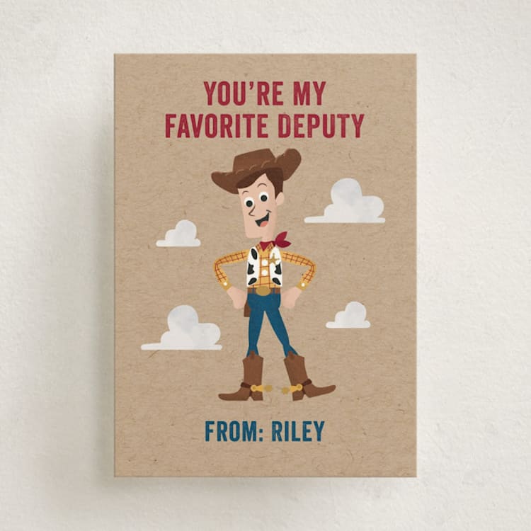 "Disney and Pixar's Toy Story Favorite Deputy" - Classroom Valentines in Rustic by Oma N. Ramkhelawan - Front