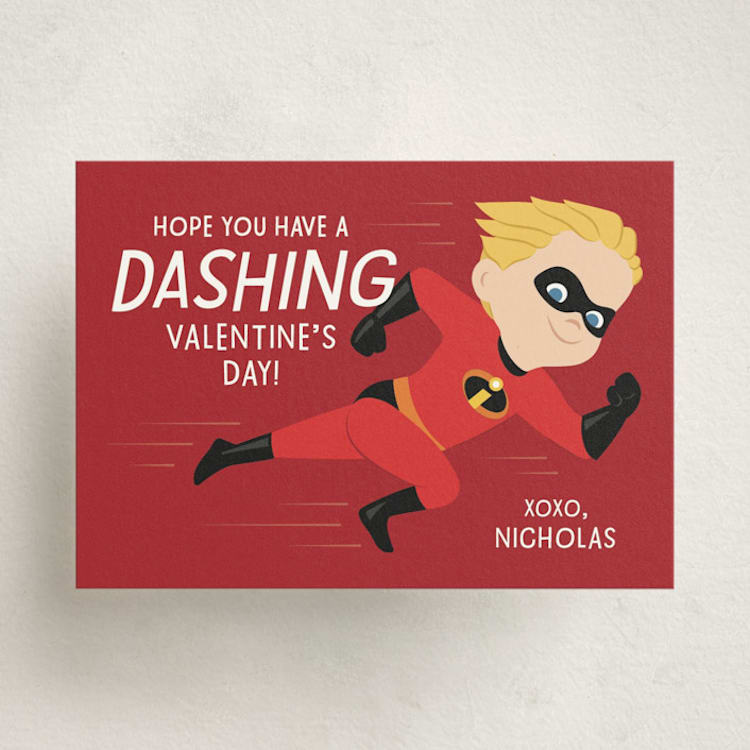 "Disney and Pixar's The Incredibles Dash" - Classroom Valentines in Siren by Kacey Kendrick Wagner - Front
