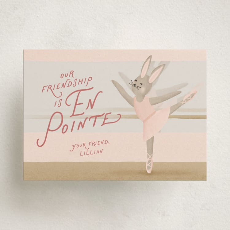 "Ballerina En Pointe" - Classroom Valentines in Blush by Carolyn Kach - Front
