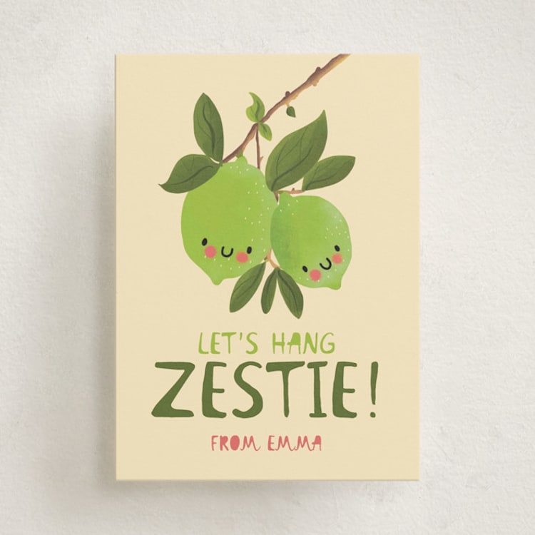 "Lime Zestie" - Classroom Valentines in Lime by Caroline Harberd - Front