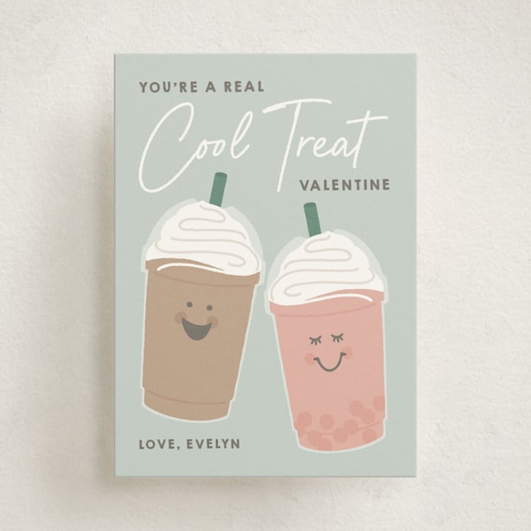 "Cool Treat" - Classroom Valentines in Mint by Michelle Taylor - Front