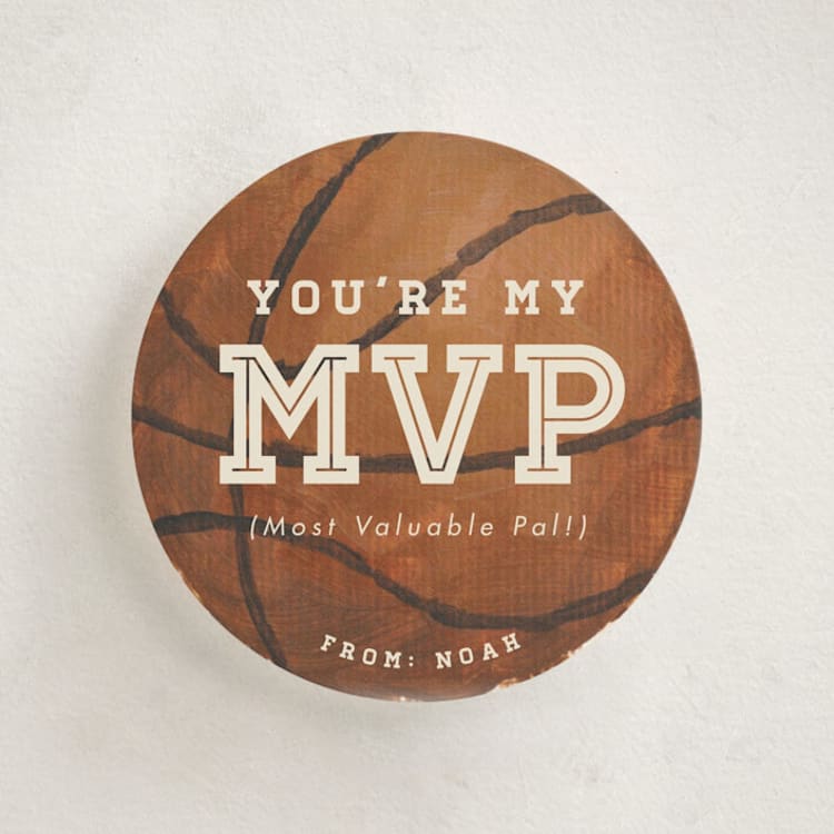 "Painted Basketball" - Classroom Valentines in Cola by Holly Whitcomb - Front