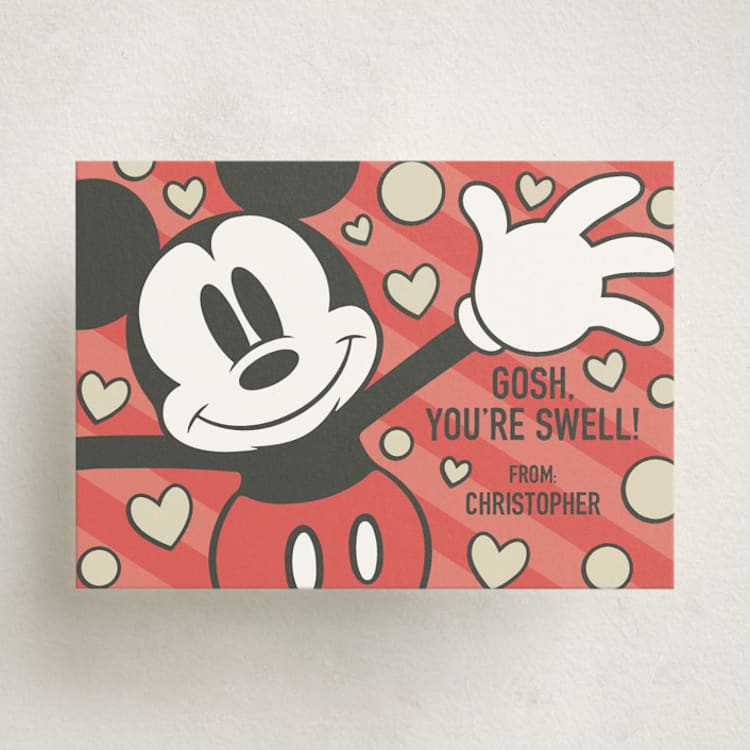 "Disney Mickey Mouse Aw, Gee!" - Classroom Valentines in Cherry by Heather Schertzer - Front